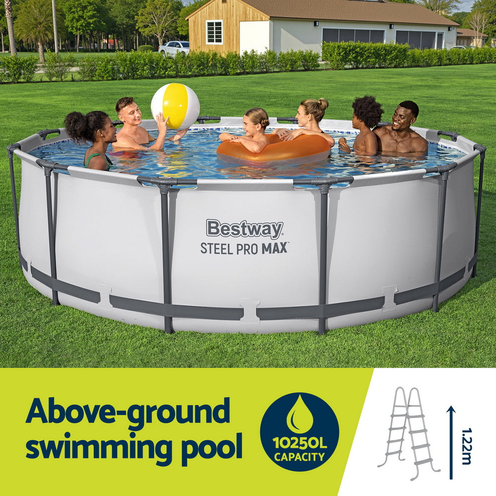 Swimming Pools: Bestway 366cm Swimming Pool Above Ground Pools Round Filter Pump Cover Ladder