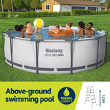 Swimming Pools: Bestway 366cm Swimming Pool Above Ground Pools Round Filter Pump Cover Ladder