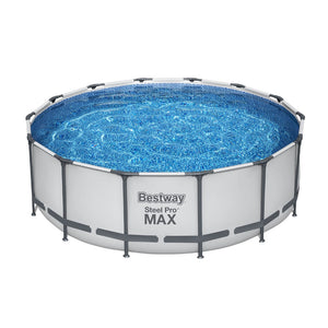 Bestway Swimming Pool 427x427x122cm Steel Frame Above Ground Pools Round Filter Pump Ladder