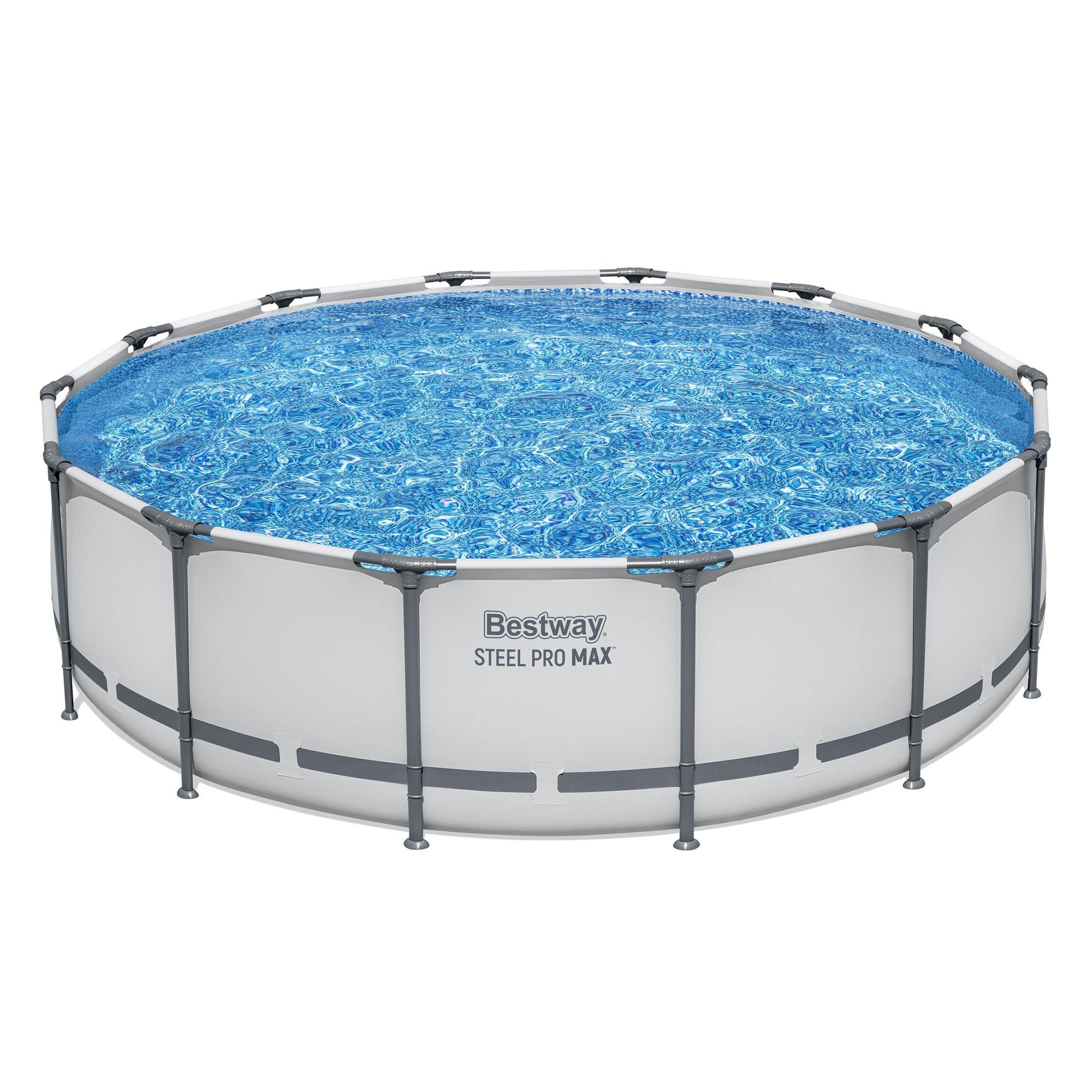 Bestway Swimming Pools 427cm x 107cm Steel Above Ground Round Backyard Pool Set White