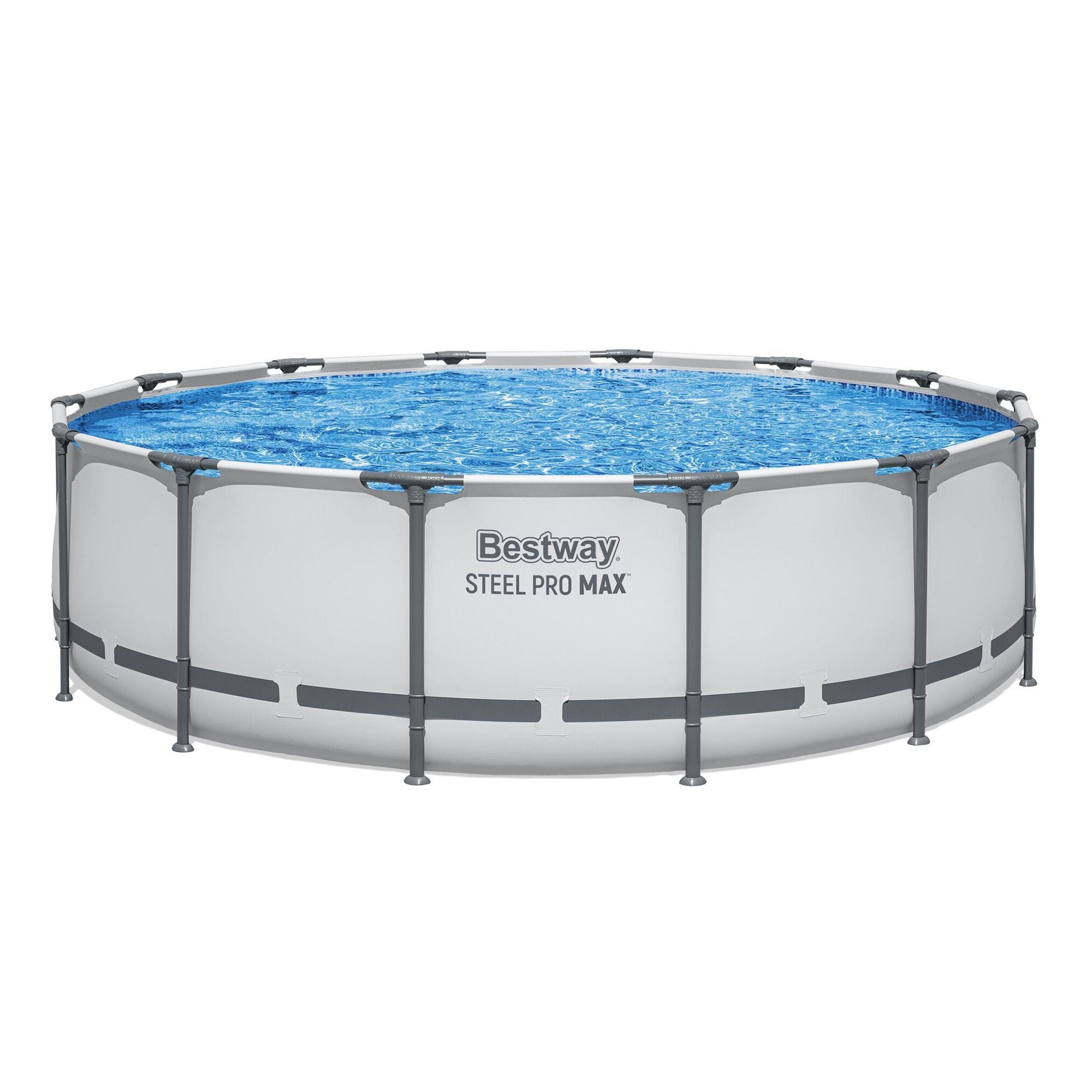 Bestway Swimming Pools 427cm x 107cm Steel Above Ground Round Backyard Pool Set White
