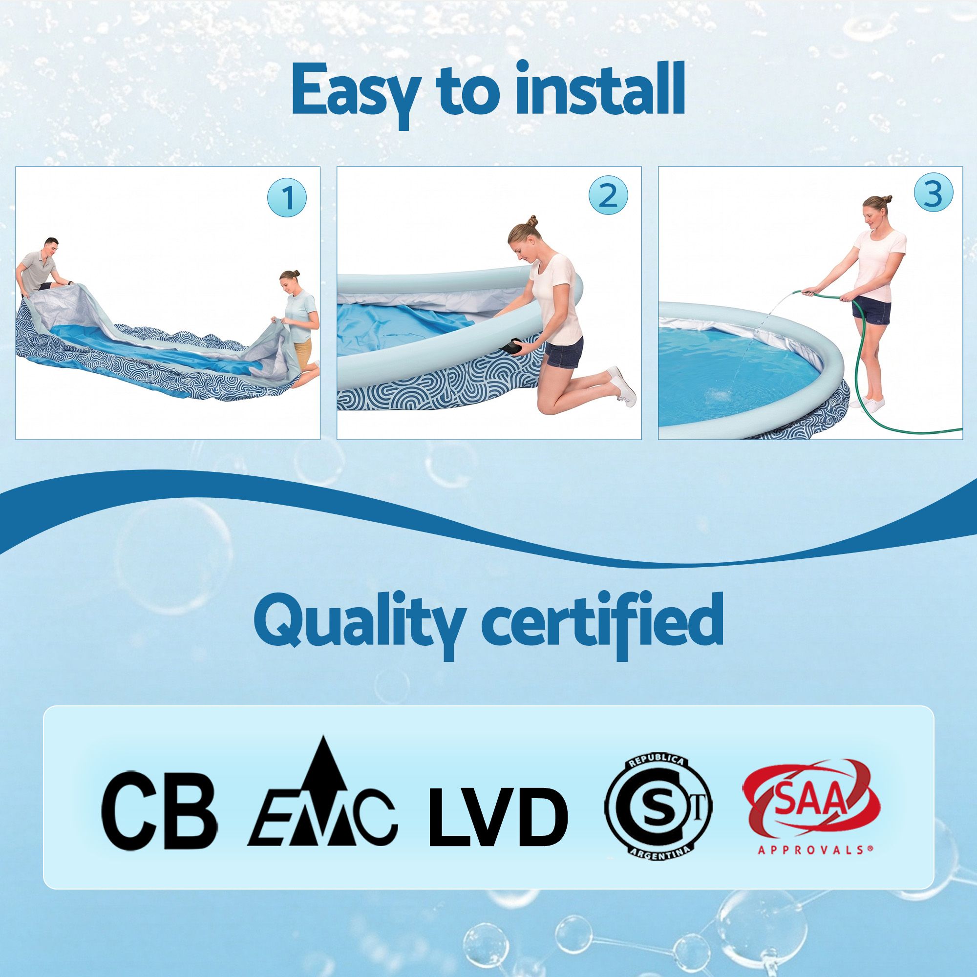 Bestway 457cm Swimming Pool Inflatable Above Ground Round Pools w/ Filter Pump