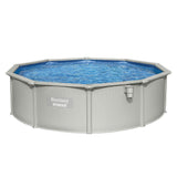 Swimming Pools: Bestway Swimming Pool Steel Frame Round Pool Set 457cm w/ Filter Ladder 17430L