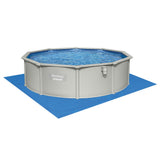 Swimming Pools: Bestway Swimming Pool Steel Frame Round Pool Set 457cm w/ Filter Ladder 17430L