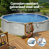 Swimming Pools: Bestway Swimming Pool Steel Frame Round Pool Set 457cm w/ Filter Ladder 17430L