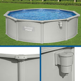 Swimming Pools: Bestway Swimming Pool Steel Frame Round Pool Set 457cm w/ Filter Ladder 17430L