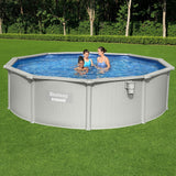 Swimming Pools: Bestway Swimming Pool Steel Frame Round Pool Set 457cm w/ Filter Ladder 17430L