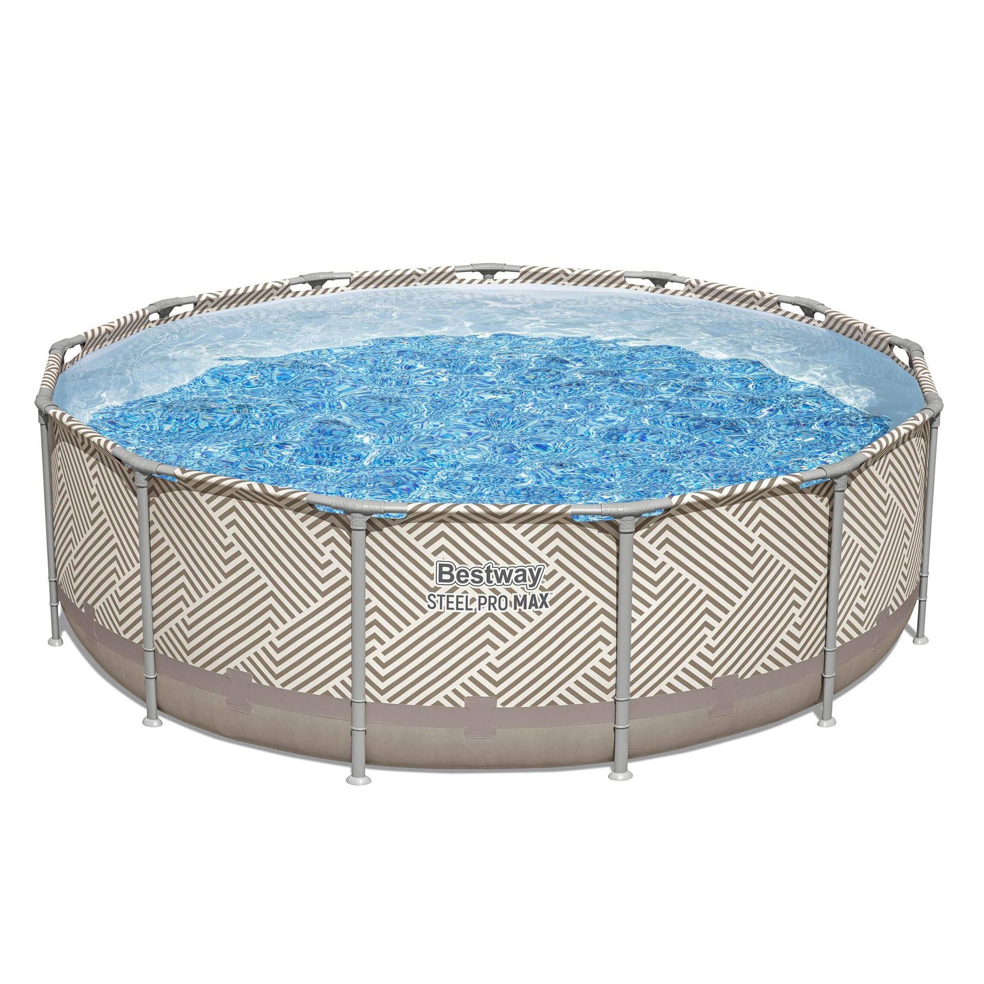Bestway Swimming Pools 396cm x 107cm Steel Above Ground Canopy Backyard Pool Set White