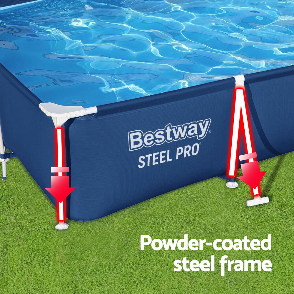 Swimming Pools: Bestway Swimming Pool 300x201x66cm Steel Frame Above Ground Pools 3300L