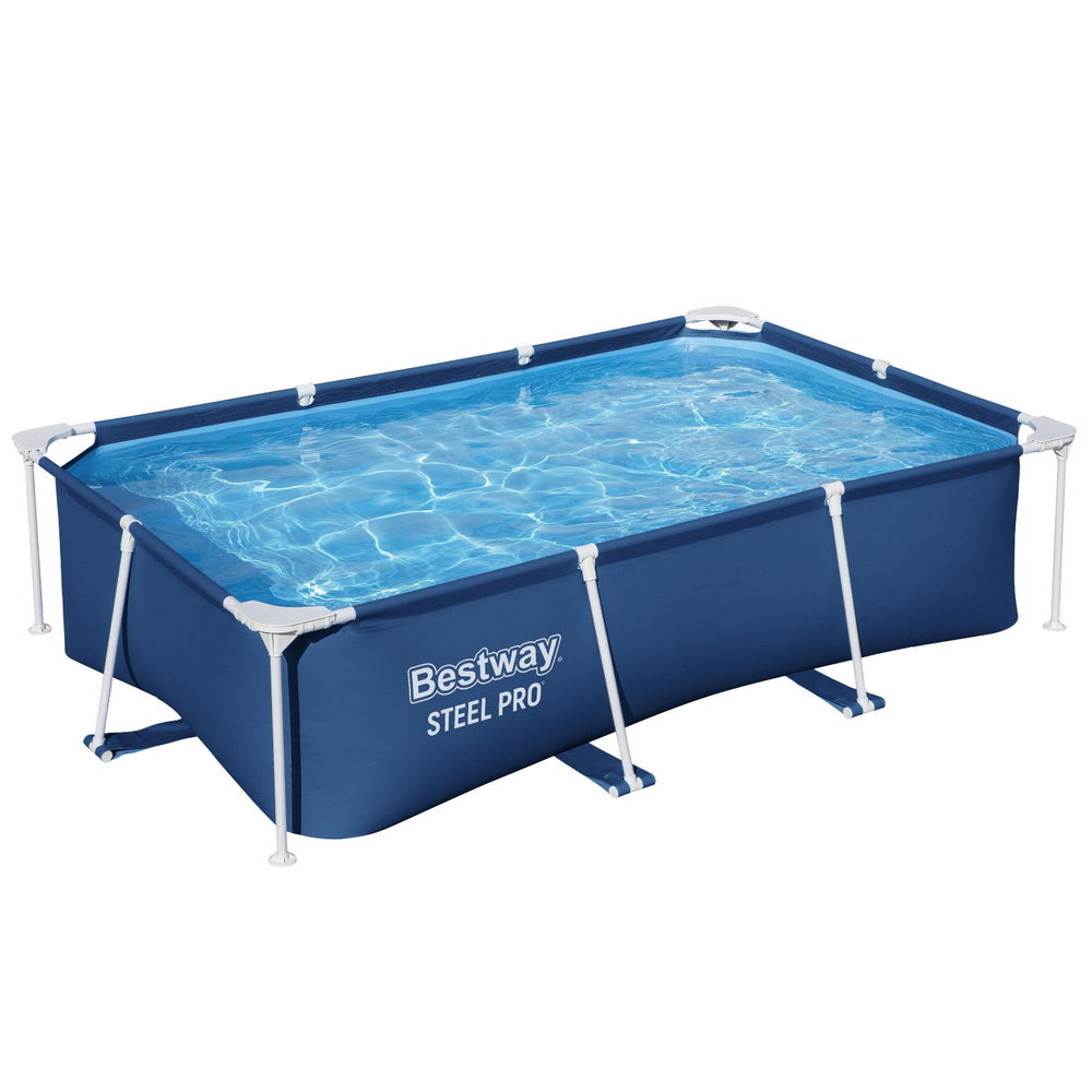 Swimming Pools: Bestway Swimming Pool 259x170x61cm Steel Frame Above Ground Pools 2300L
