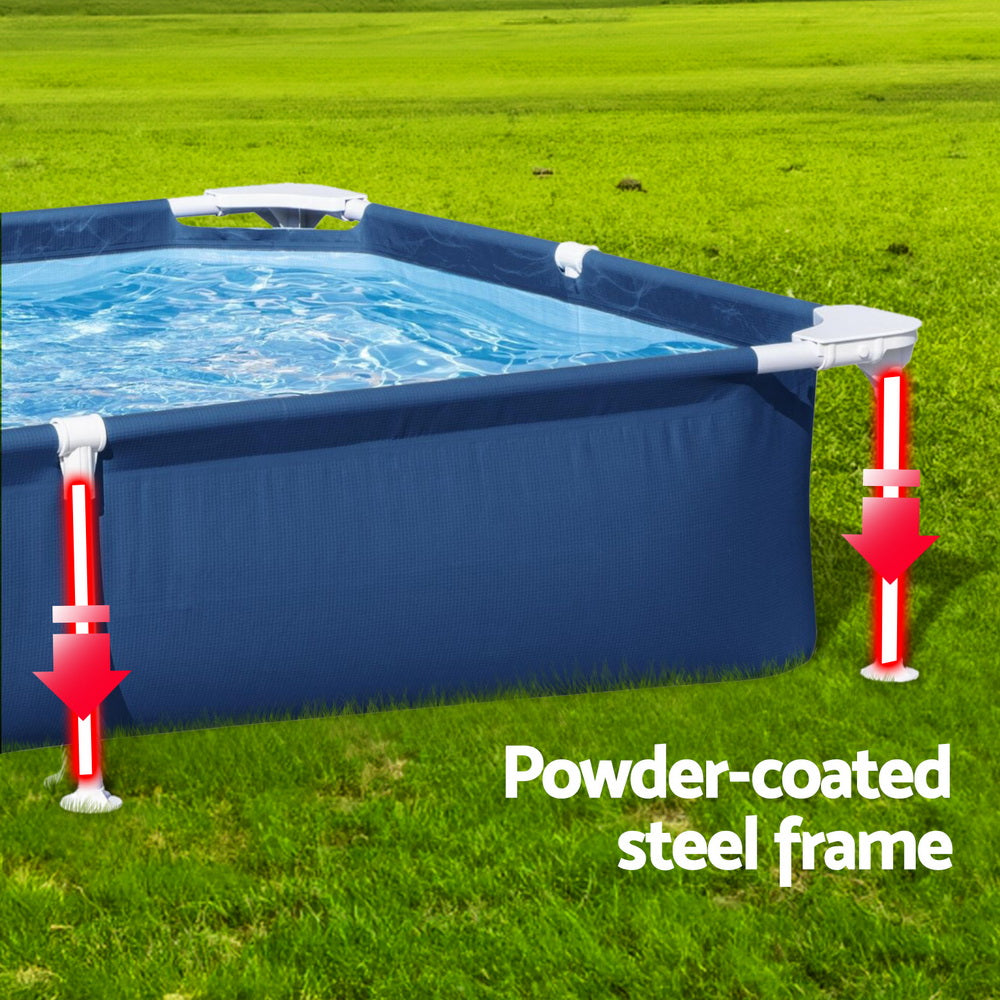 Swimming Pools: Bestway Swimming Pool 221x150x43cm Steel Frame Above Ground Pools 1200L