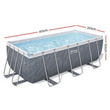 Swimming Pools: Bestway Swimming Pool 412x201x122cm Steel Frame Pool Set w/Pump Ladder