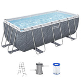 Swimming Pools: Bestway Swimming Pool 412x201x122cm Steel Frame Pool Set w/Pump Ladder