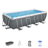 Swimming Pools: Bestway Swimming Pool Steel Frame Pool Set w/ Filter Pump Ladder Cover 488x244cm