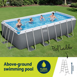 Swimming Pools: Bestway Swimming Pool Steel Frame Pool Set w/ Filter Pump Ladder Cover 488x244cm
