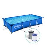 Swimming Pools: Bestway Swimming Pool 400x211x81cm Steel Frame Above Ground Pools w/ Filter Pump 5700L