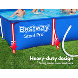 Swimming Pools: Bestway Swimming Pool 400x211x81cm Steel Frame Above Ground Pools w/ Filter Pump 5700L