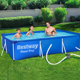 Swimming Pools: Bestway Swimming Pool 400x211x81cm Steel Frame Above Ground Pools w/ Filter Pump 5700L