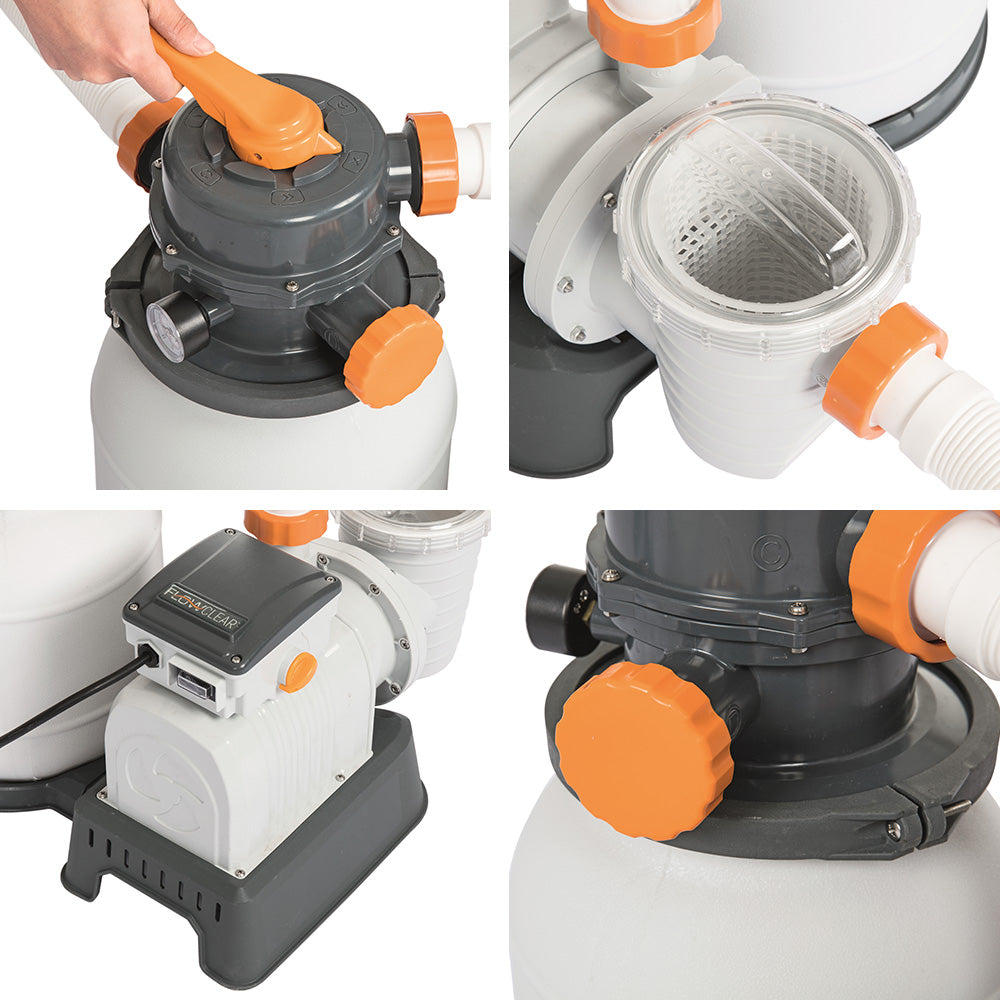 Swimming Pools: Bestway Pool Pump Sand Filter 2200GPH 8327L/H Pools Flowclear Filters