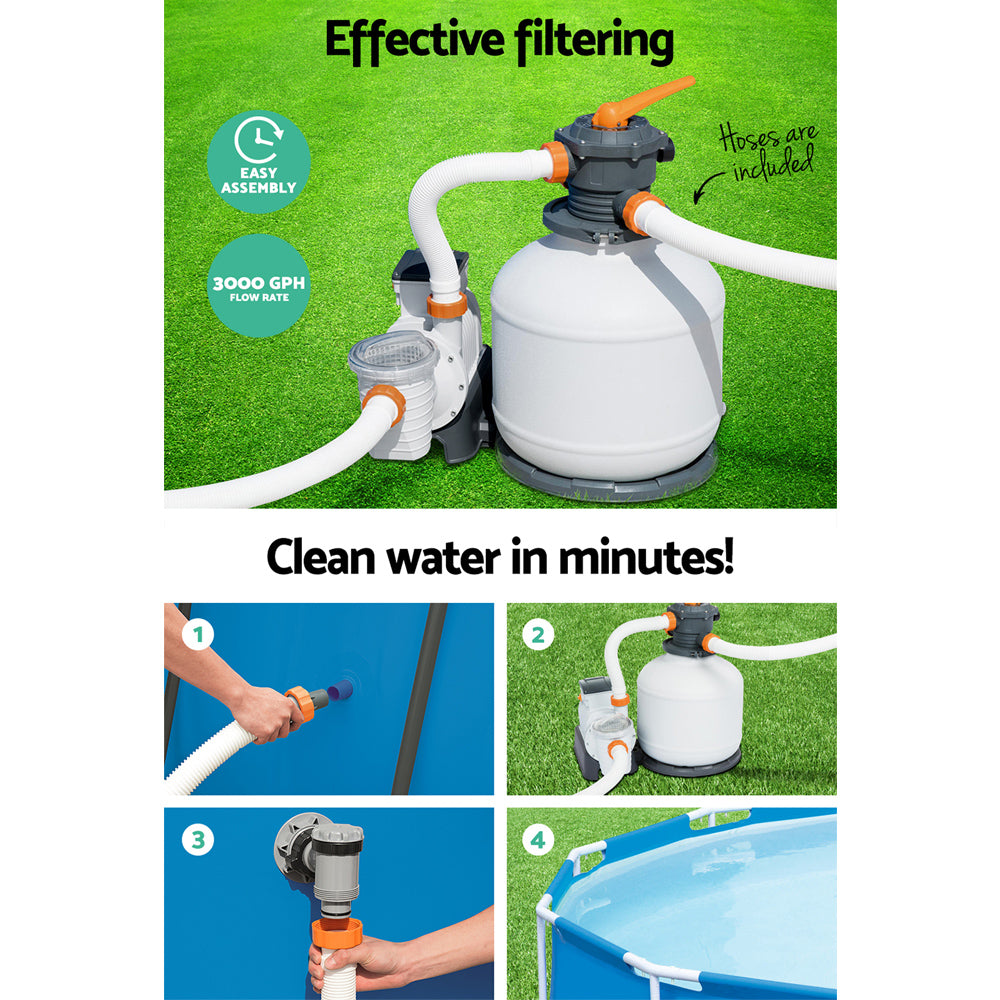 Swimming Pools: Bestway Pool Pump Sand Filter 3000GPH 11355L/H Pools Flowclear Filters