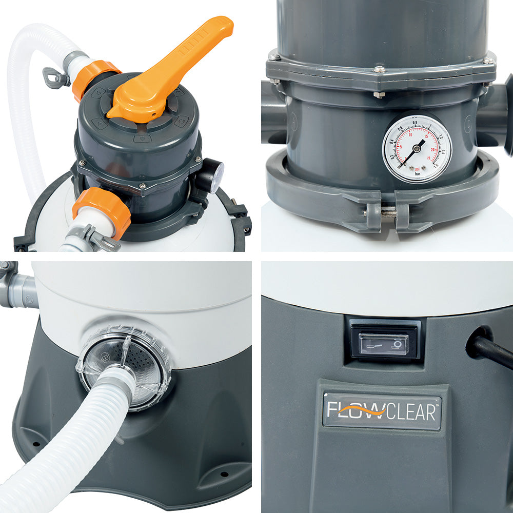 Swimming Pools: Bestway Pool Pump Sand Filter 800GPH 3028L/H Pools Flowclear Filters