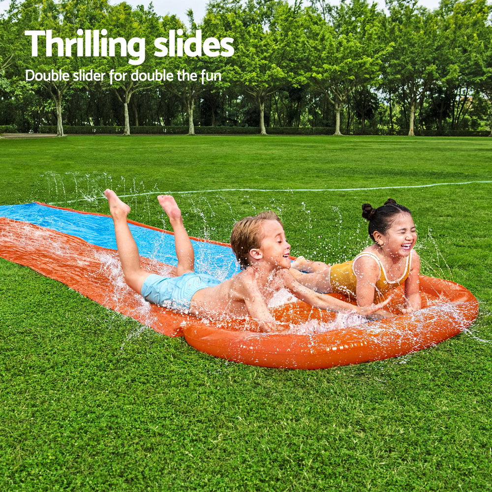Pool Toys & Inflatables: Bestway Water Slide Kids Slip 488cm Dual Slides Inflatable Splash Pad
