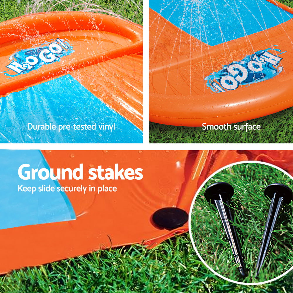 Pool Toys & Inflatables: Bestway Water Slide Kids Slip 488cm Dual Slides Inflatable Splash Pad