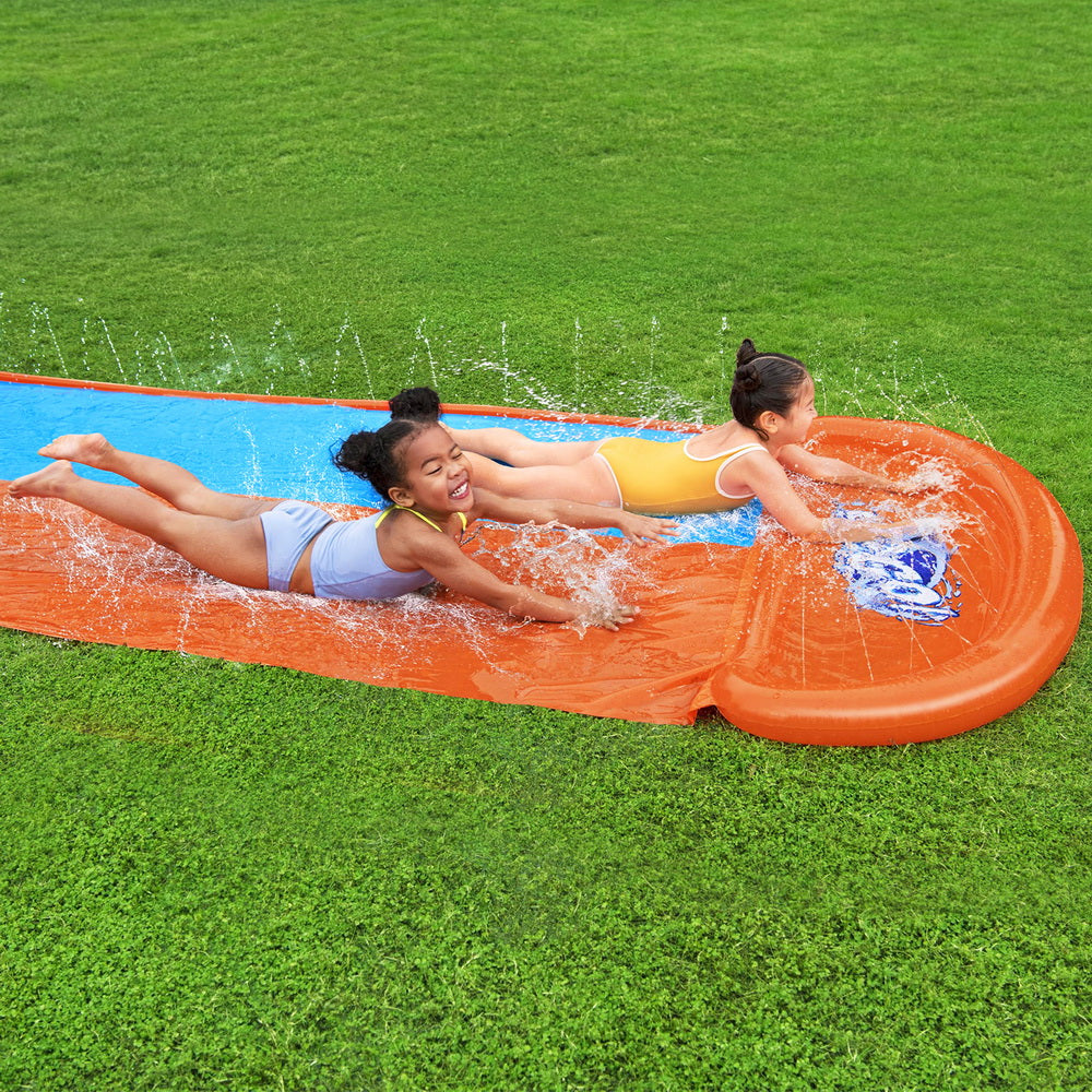 Pool Toys & Inflatables: Bestway Water Slide Kids Slip 488cm Dual Slides Inflatable Splash Pad
