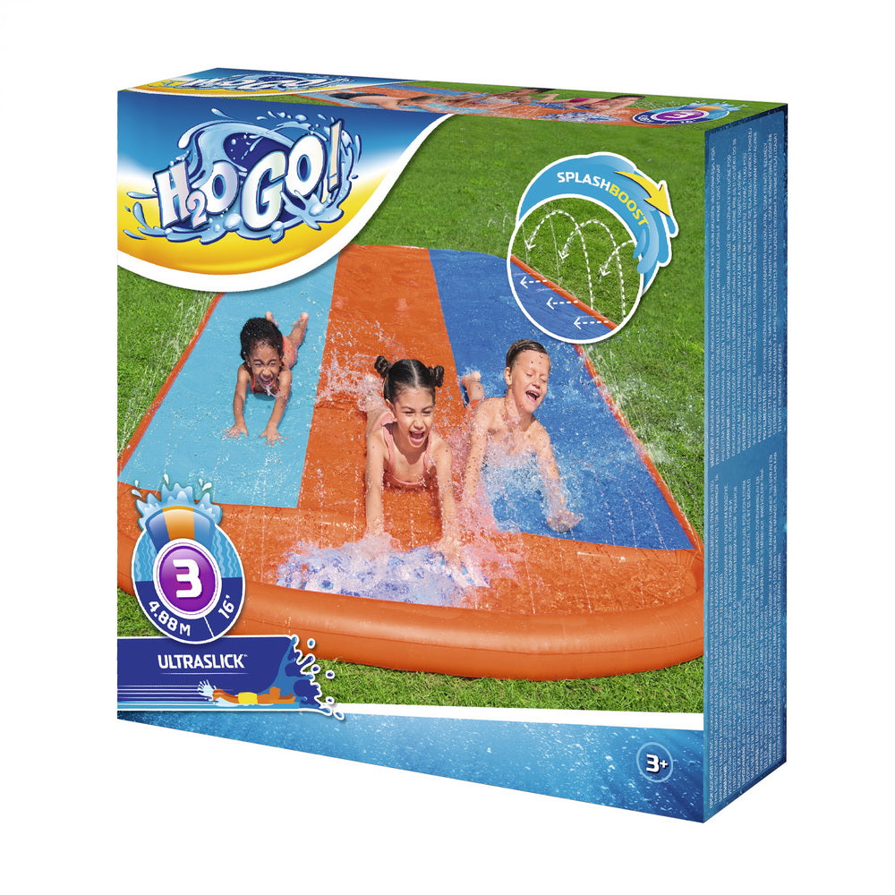 Pool Toys & Inflatables: Bestway Water Slide Slip Kids 488cm Triple Slides