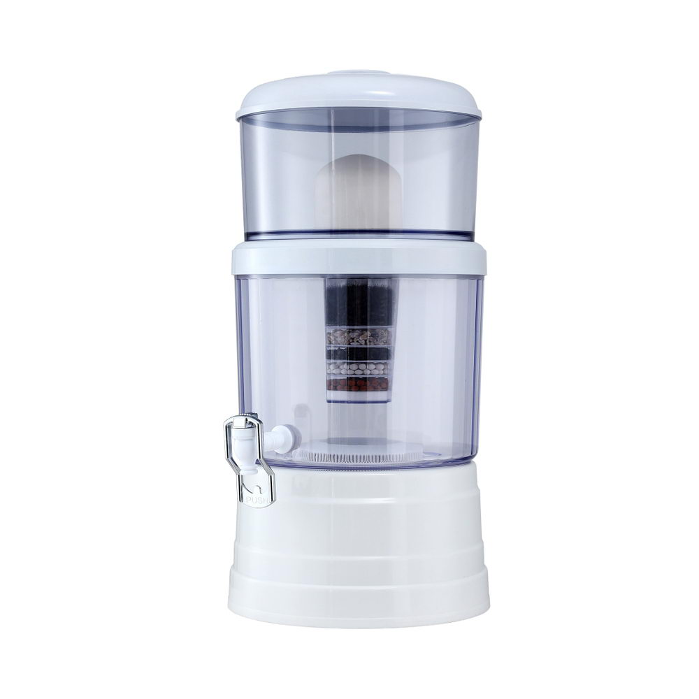 Water Filtration Accessories: Devanti Benchtop Water Filter 16L Gravity Multi-Stage BPA-Free Home Camping