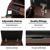 Artiss 2x Shoe Bench Set Flip Drawer Walnut