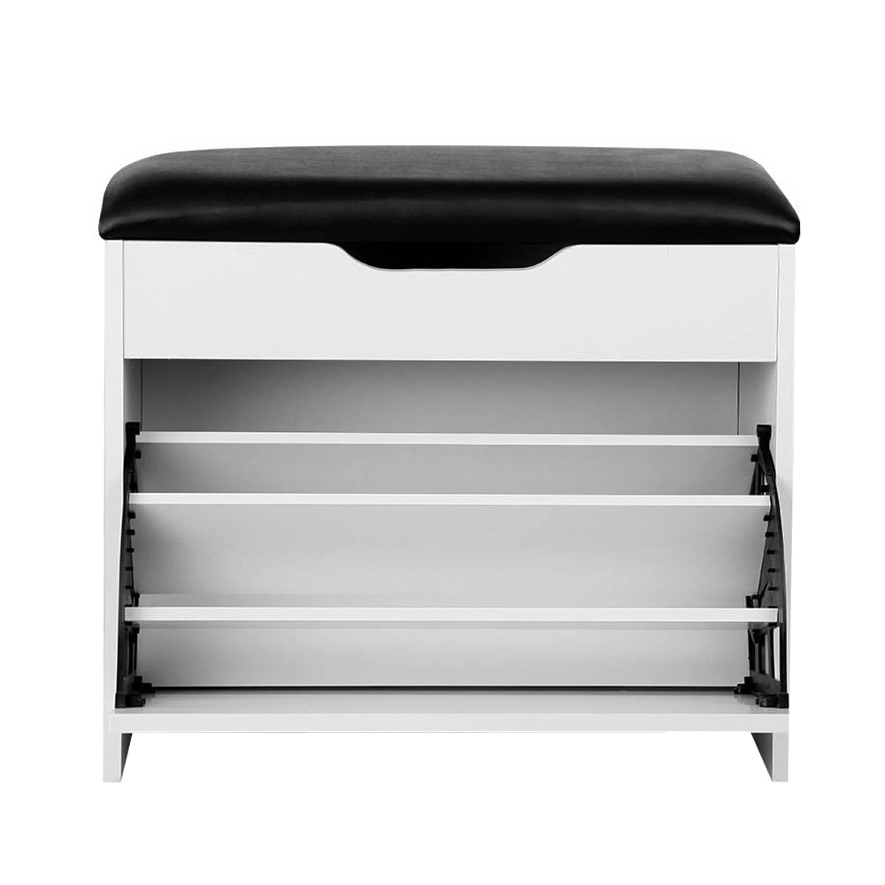 Shoe Storage: Artiss Shoe Rack Cabinet Bench 3-tier 15 Pairs White