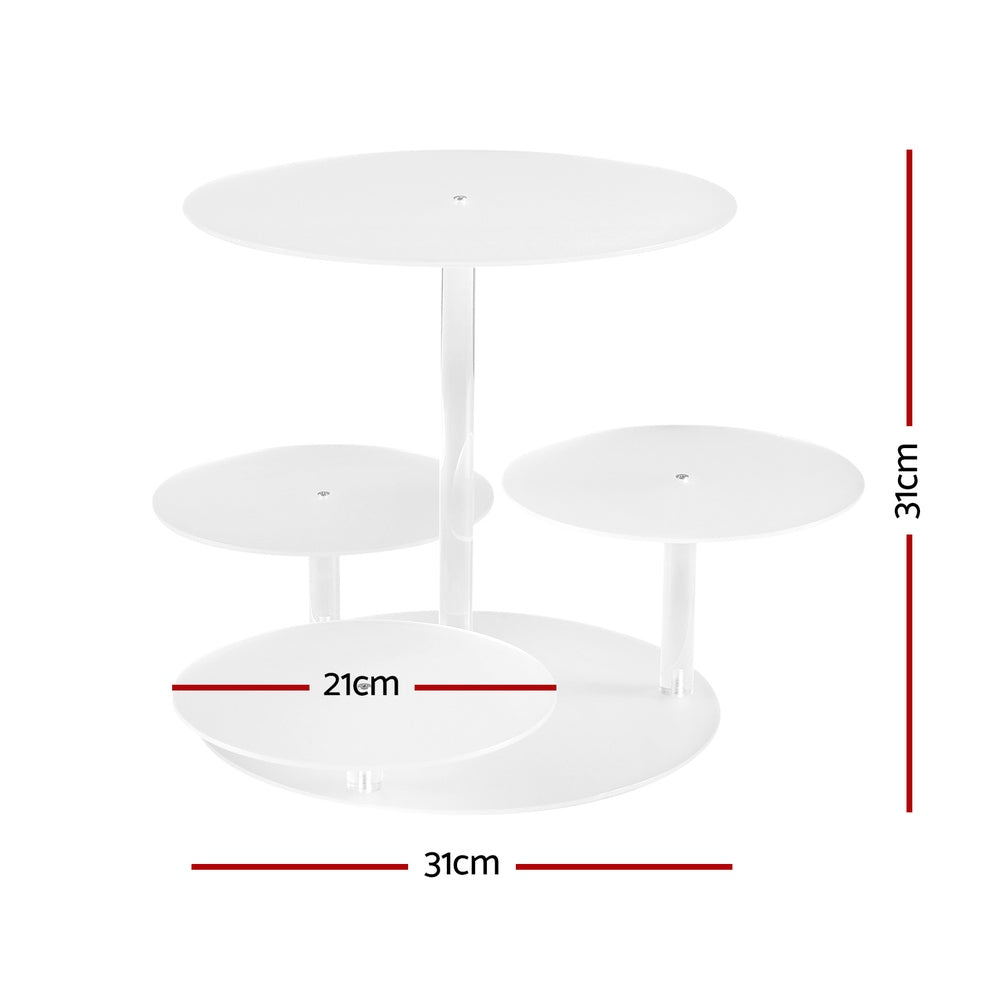 5-Star Chef Cake Stand 5 Tiers Acrylic Holder Display Round, Clear