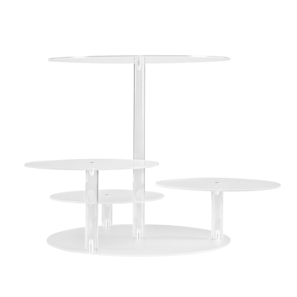 5-Star Chef Cake Stand 5 Tiers Acrylic Holder Display Round, Clear