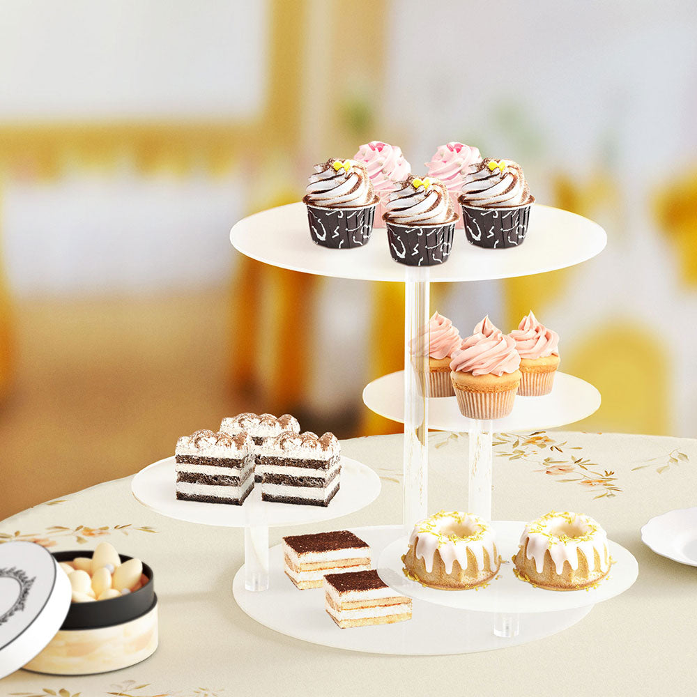 5-Star Chef Cake Stand 5 Tiers Acrylic Holder Display Round, Clear