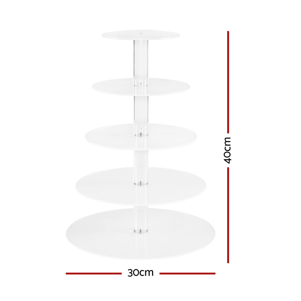 Calendars, Organisers & Planners: 5-Star Chef Cake Stand 5 Tiers Acrylic Holder Display Round Clear Wedding Party