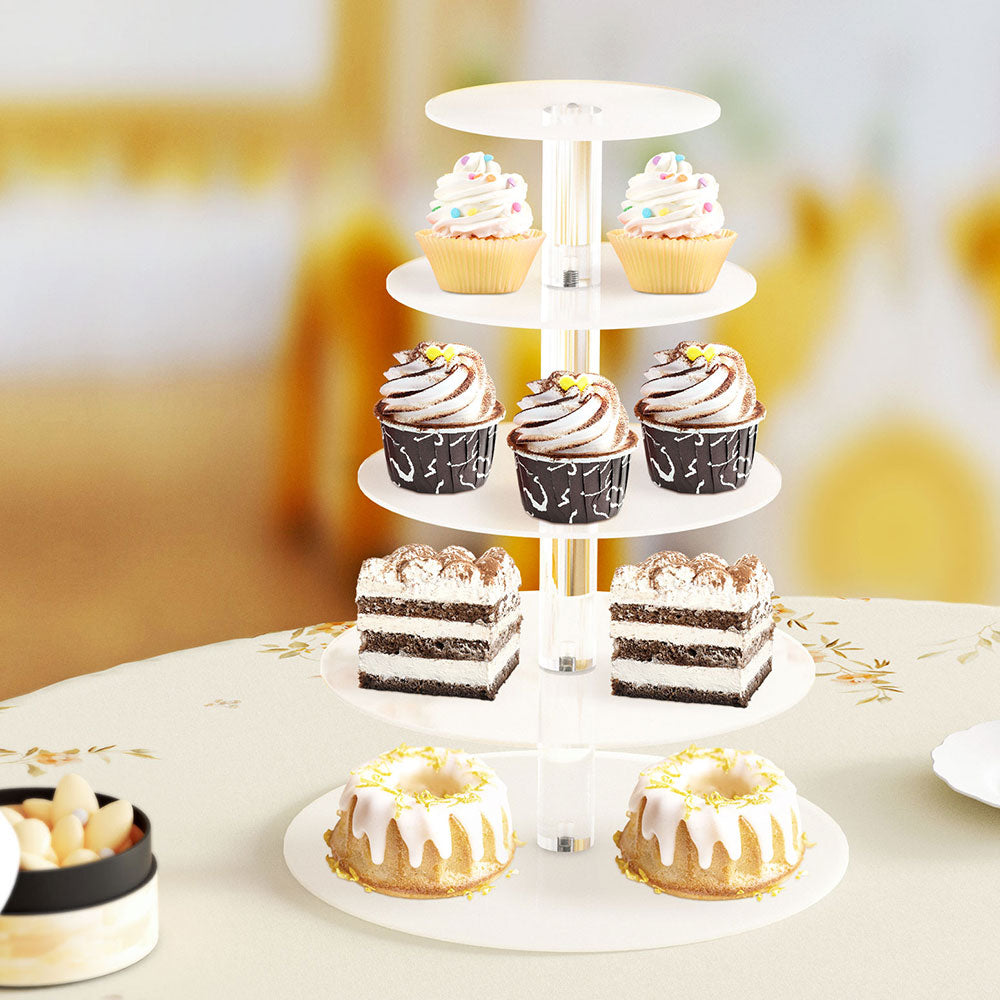 Calendars, Organisers & Planners: 5-Star Chef Cake Stand 5 Tiers Acrylic Holder Display Round Clear Wedding Party
