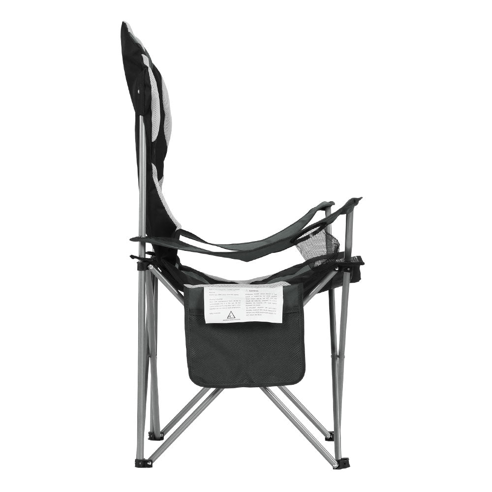 Camp Furniture: Weisshorn Camping Folding Chair Portable Outdoor Hiking Fishing Picnic Grey 2pcs
