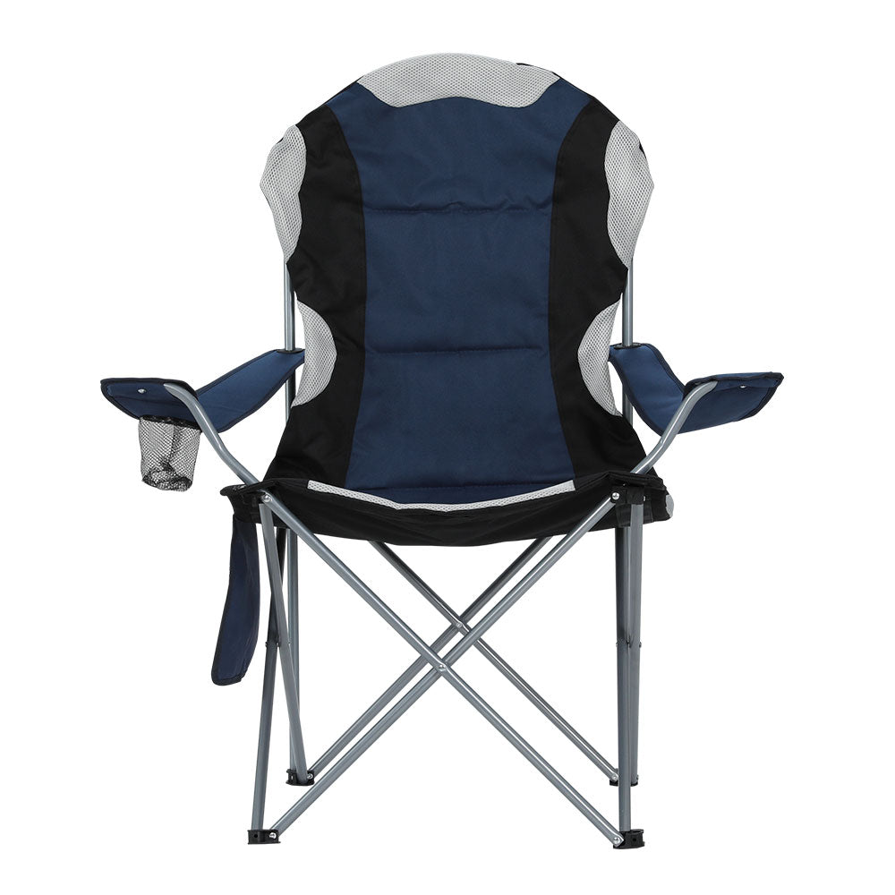Camp Furniture: Weisshorn Camping Folding Chair Portable Outdoor Hiking Fishing Picnic Navy 2pcs