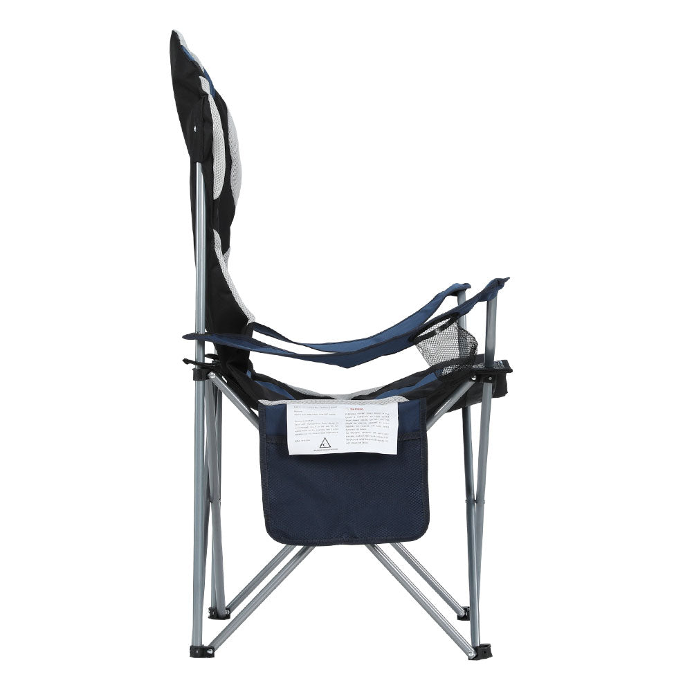 Camp Furniture: Weisshorn Camping Folding Chair Portable Outdoor Hiking Fishing Picnic Navy 2pcs