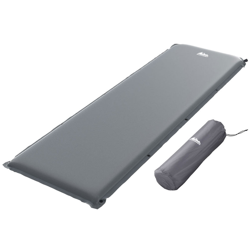 Inflatable Mattresses: Weisshorn Self Inflating Mattress Camping Sleeping Mat Air Bed Pad Single Grey