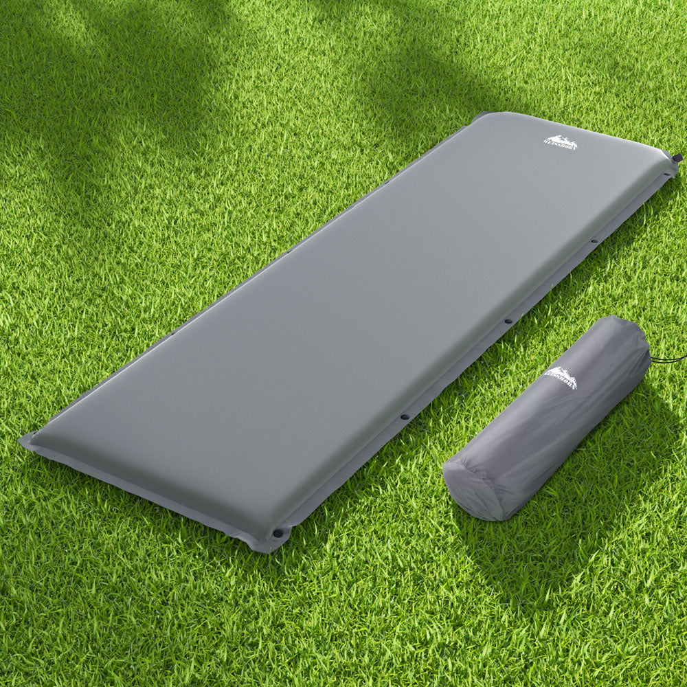 Inflatable Mattresses: Weisshorn Self Inflating Mattress Camping Sleeping Mat Air Bed Pad Single Grey