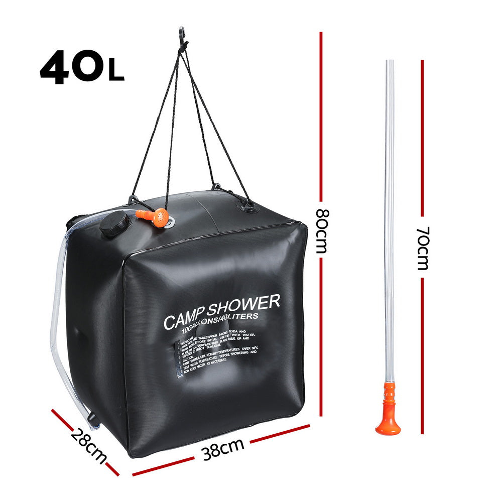 Portable Toilets & Showers: Weisshorn Camping Shower Bag 40L Black