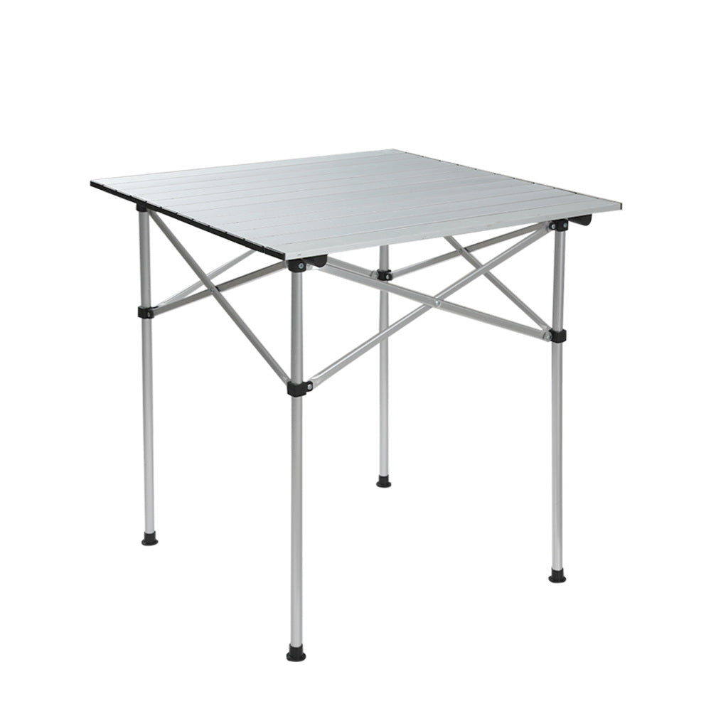 Camp Furniture: Weisshorn Folding Camping Table 70CM Roll Up Outdoor Picnic BBQ Aluminium Desk