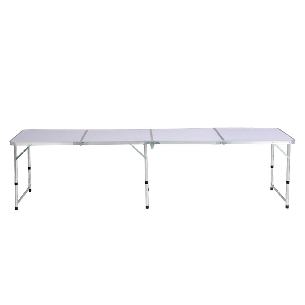 Camp Furniture: Weisshorn Folding Camping Table 240CM Portable Outdoor Picnic BBQ Aluminium Desk