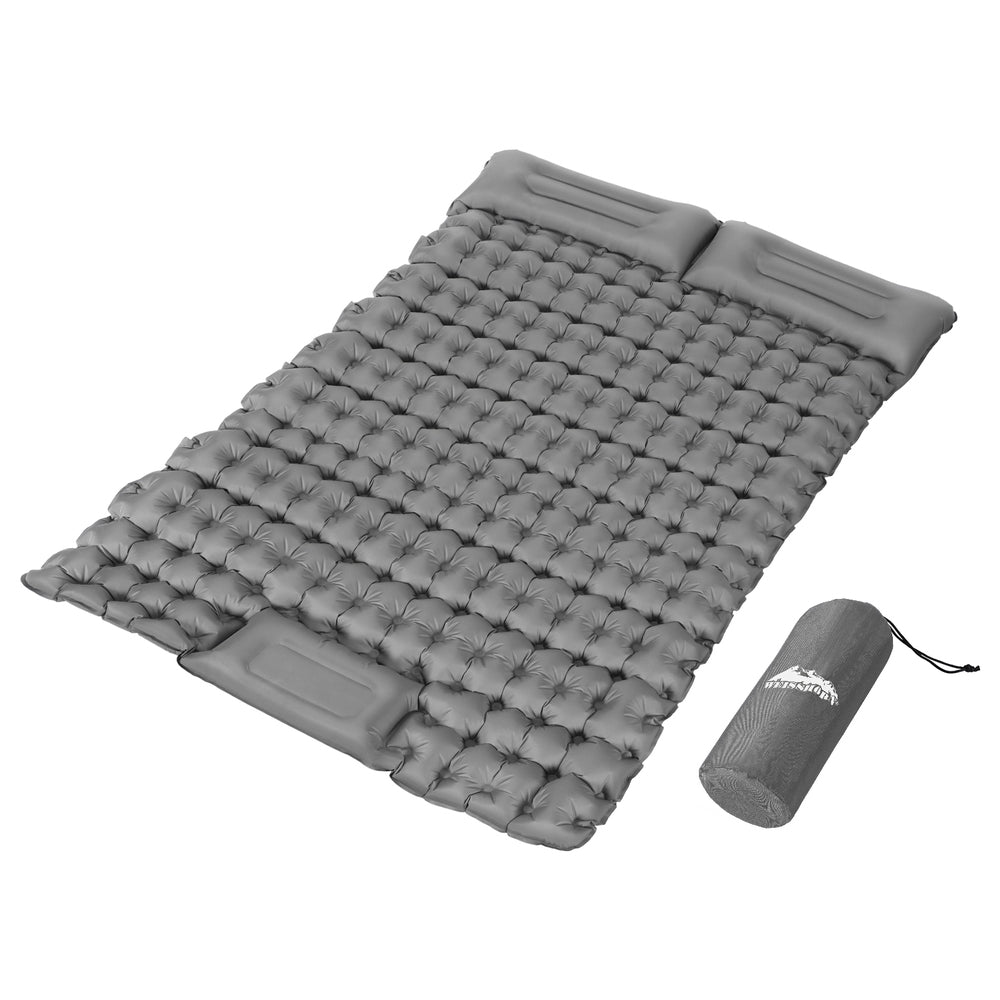 Inflatable Mattresses: Weisshorn Self Inflating Mattress Camping Sleeping Mat Air Bed Double Pillow Bag