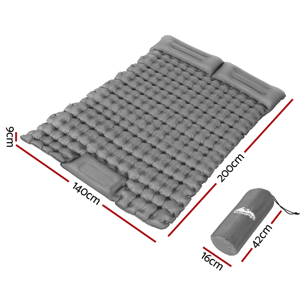 Inflatable Mattresses: Weisshorn Self Inflating Mattress Camping Sleeping Mat Air Bed Double Pillow Bag