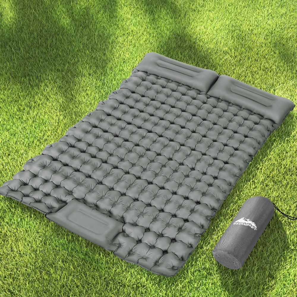 Inflatable Mattresses: Weisshorn Self Inflating Mattress Camping Sleeping Mat Air Bed Double Pillow Bag