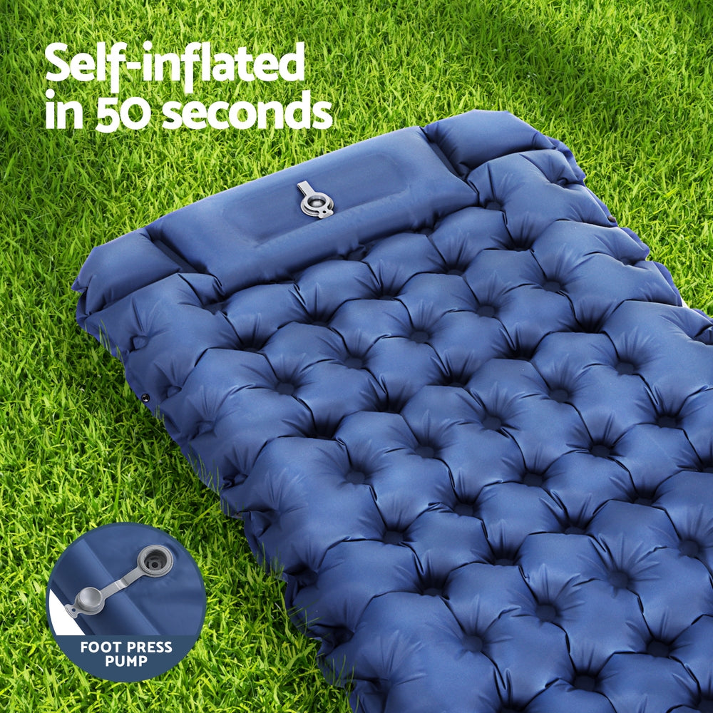 Inflatable Mattresses: Weisshorn Self Inflating Mattress Camping Sleeping Mat Air Bed Single Pillow Bag