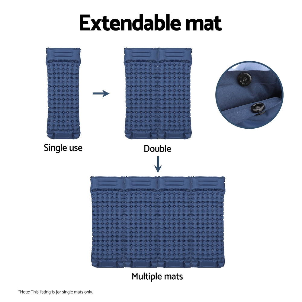 Inflatable Mattresses: Weisshorn Self Inflating Mattress Camping Sleeping Mat Air Bed Single Pillow Bag